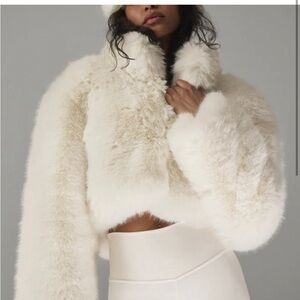 All faux fur white jacket